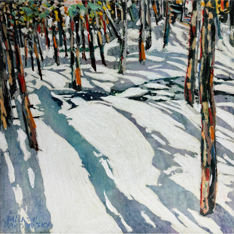 Stream Open Through February 12" x 12" - Petroff Gallery - Paintings
