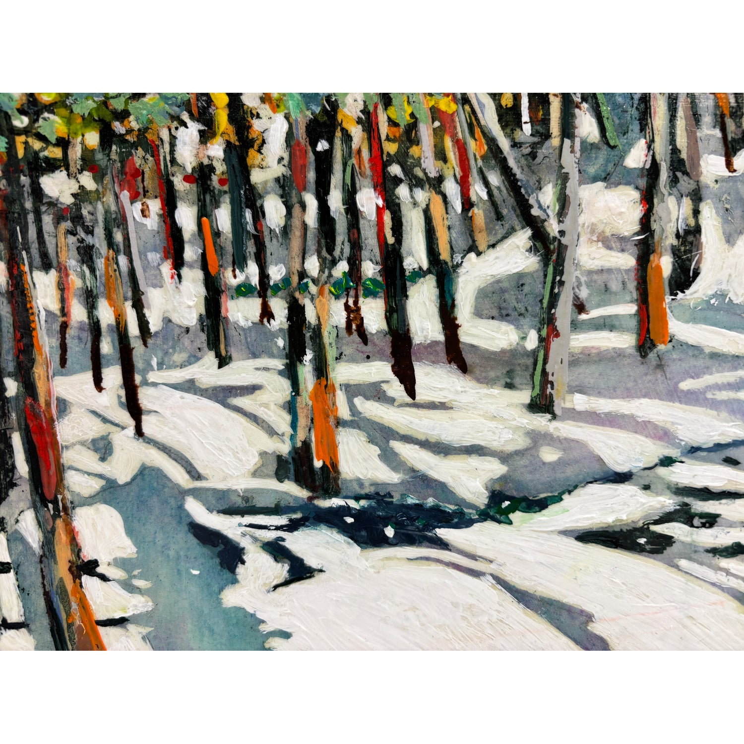 Stream Open Through February 12" x 12" - Petroff Gallery - Paintings