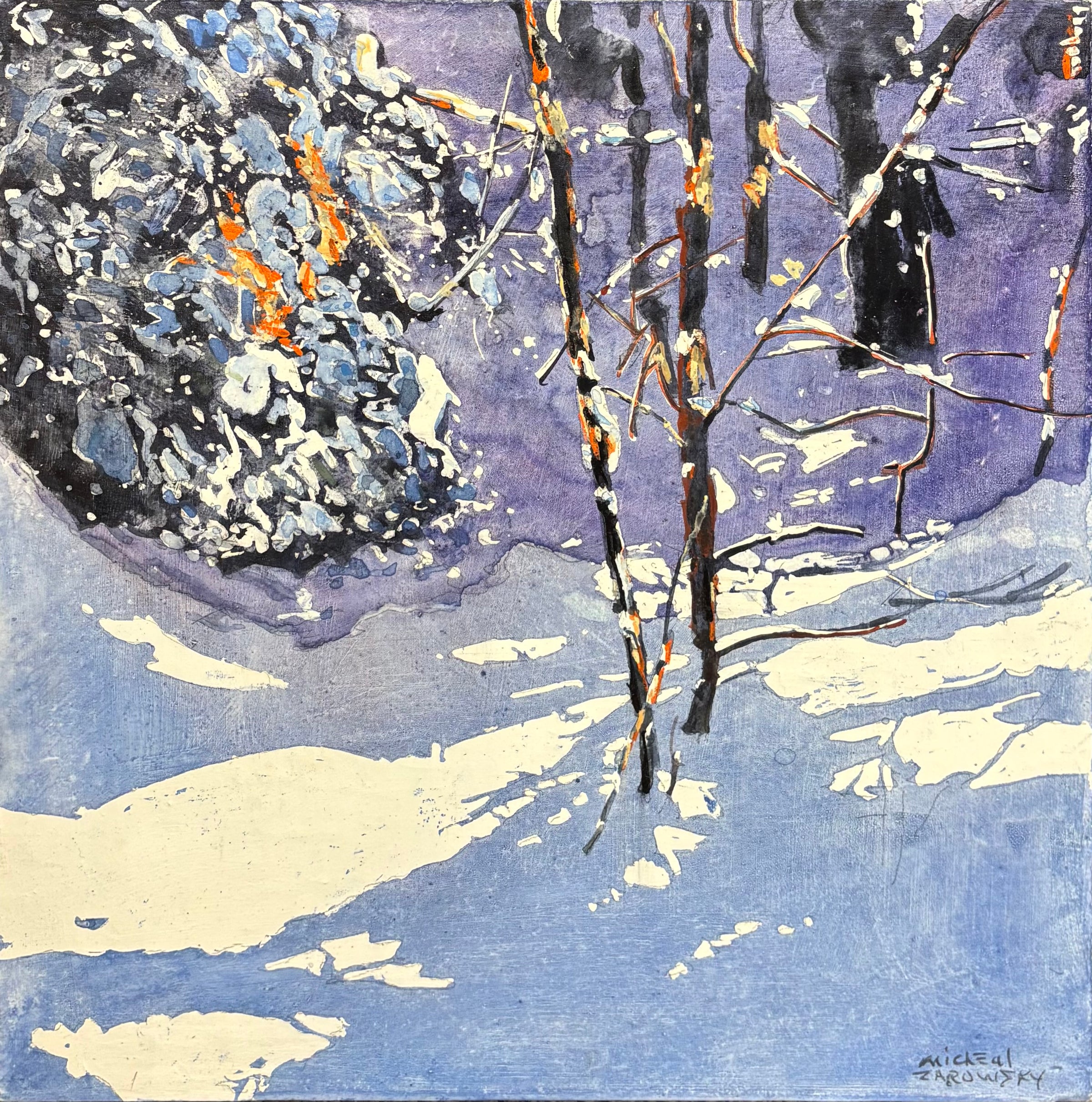 Drifting Past Daylight 16" x 16" - Petroff Gallery - Paintings