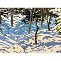 Sunlight Streaming Across A Winter Trail  17" x 30" - Petroff Gallery - Painting