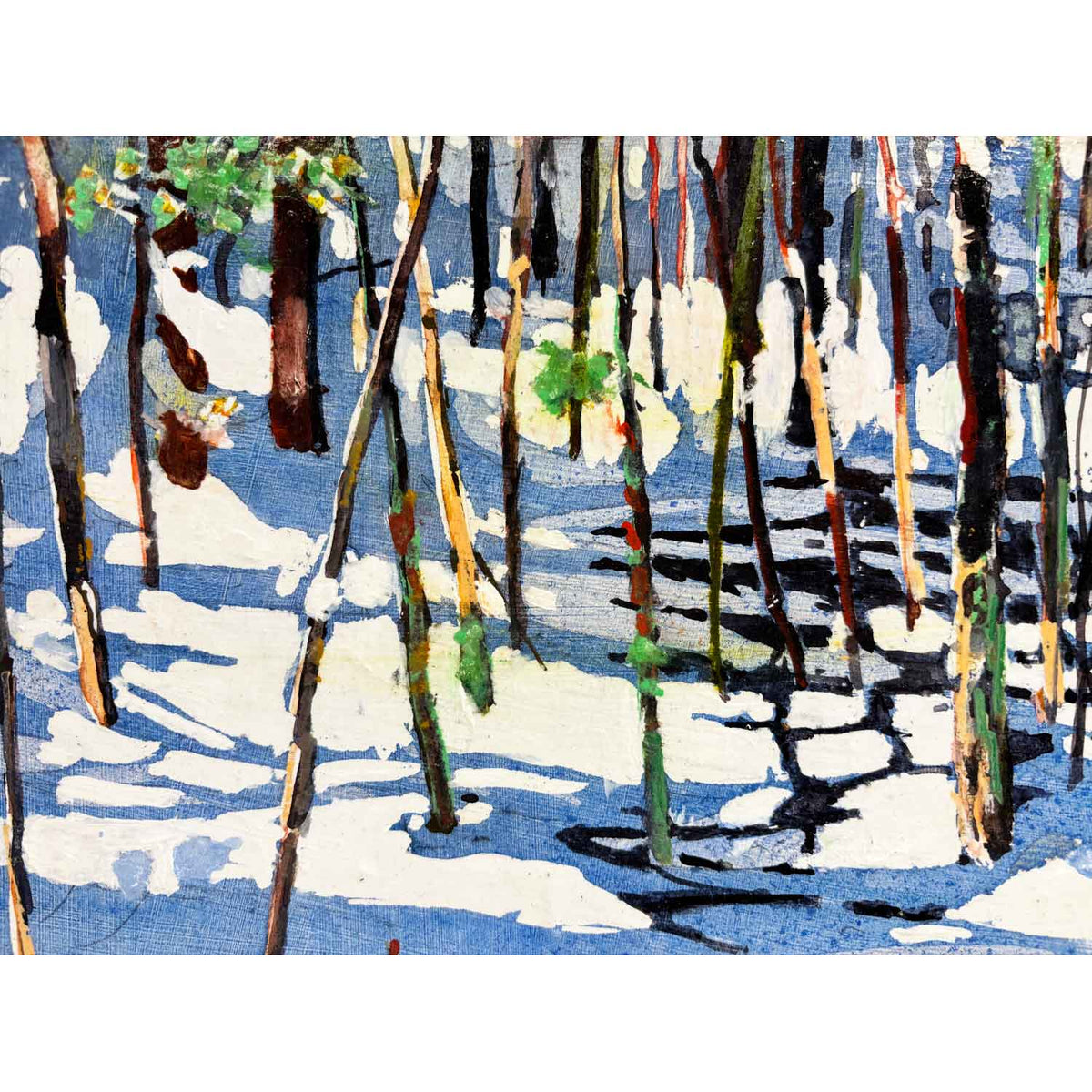 Late Day Dun Streaming Across an Open Stream 12" x 12" - Petroff Gallery - Painting