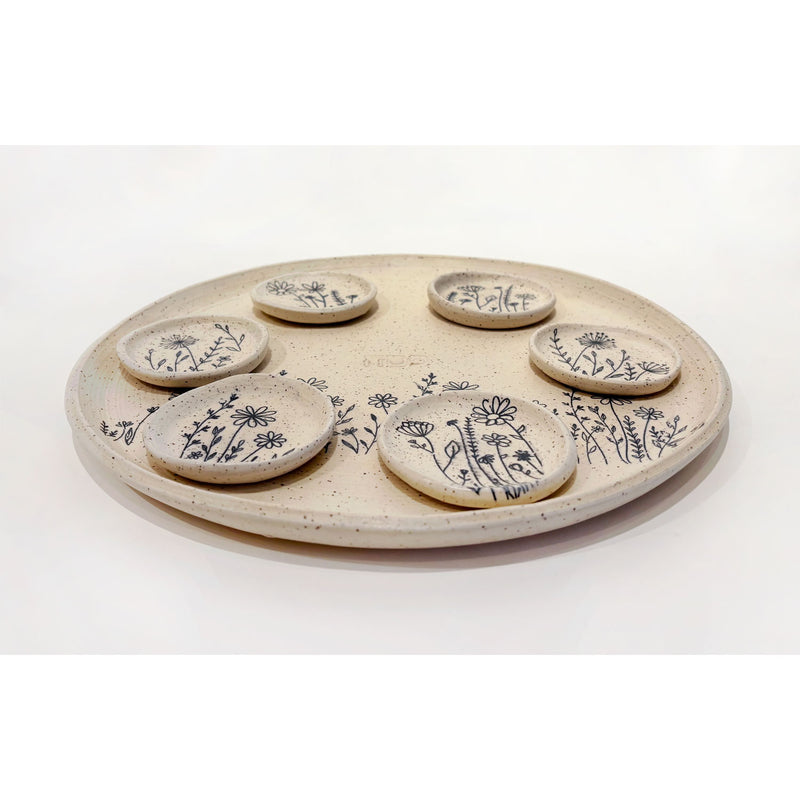Floral Seder Plate 1 - Petroff Gallery - Judaica