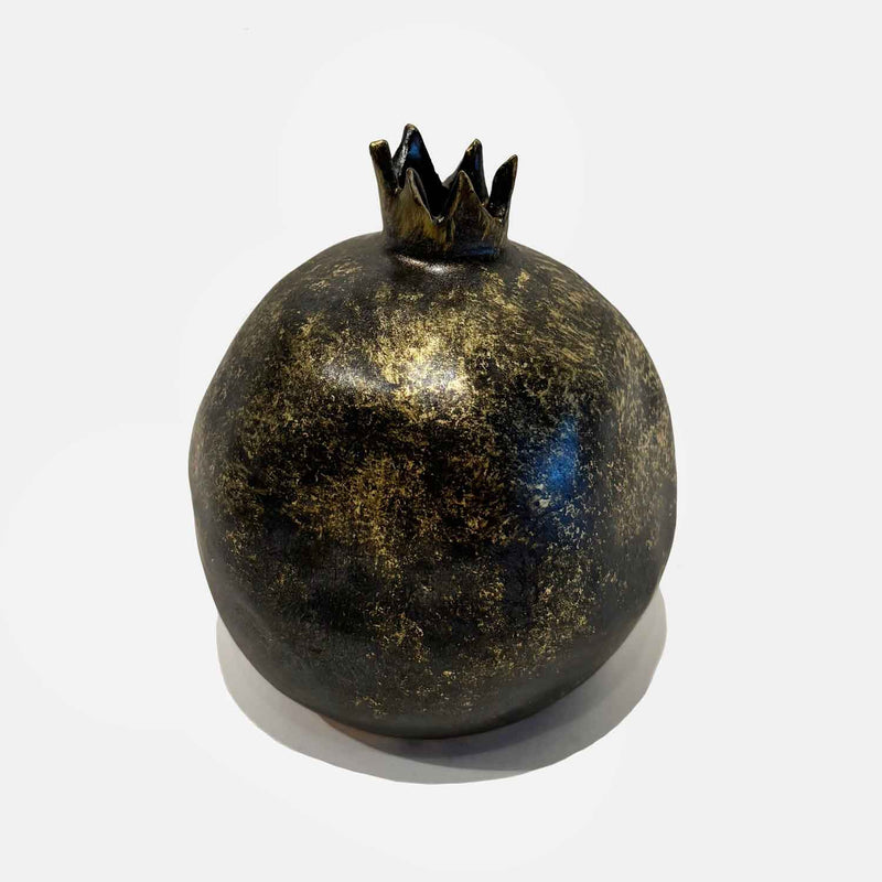 Small Pomegranate Gold and Black - Petroff Gallery - Ceramic Art