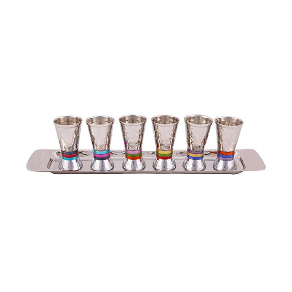 6 Small Cups & Tray Hammer Work Multi
