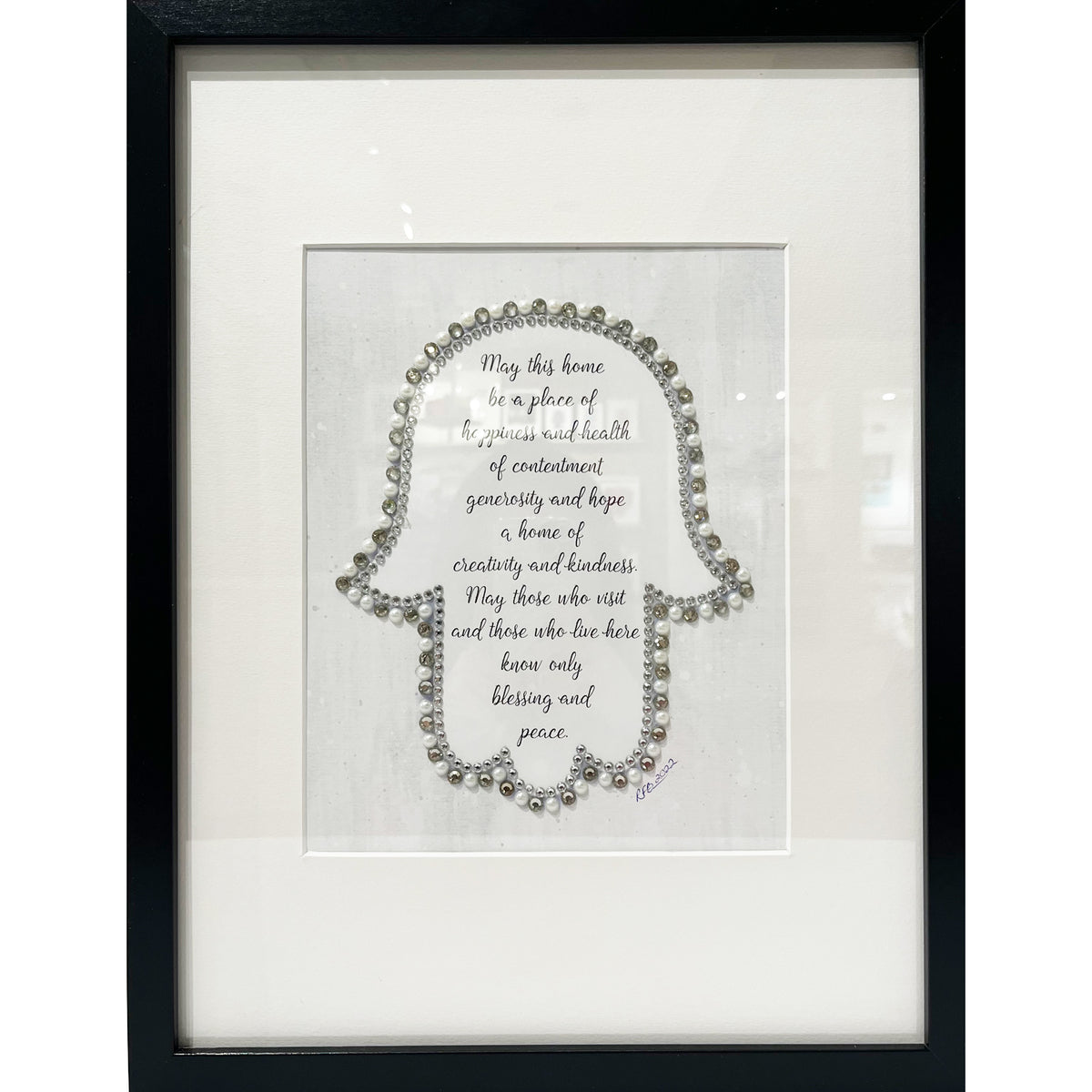 Rhonda Brewes - Large Crystal & Pearl Home Blessing, 17" x 13"