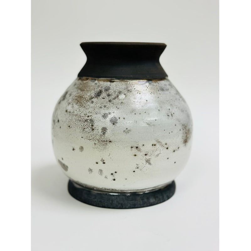 White Raku Small Vase