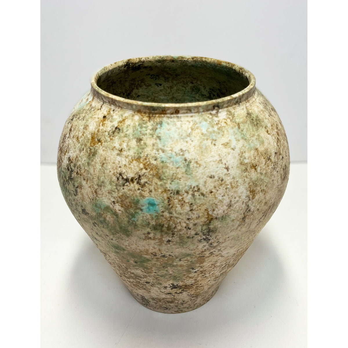 Makiko Hicher - Large Brown/Green Vase, 10.5" x 9" x 9"