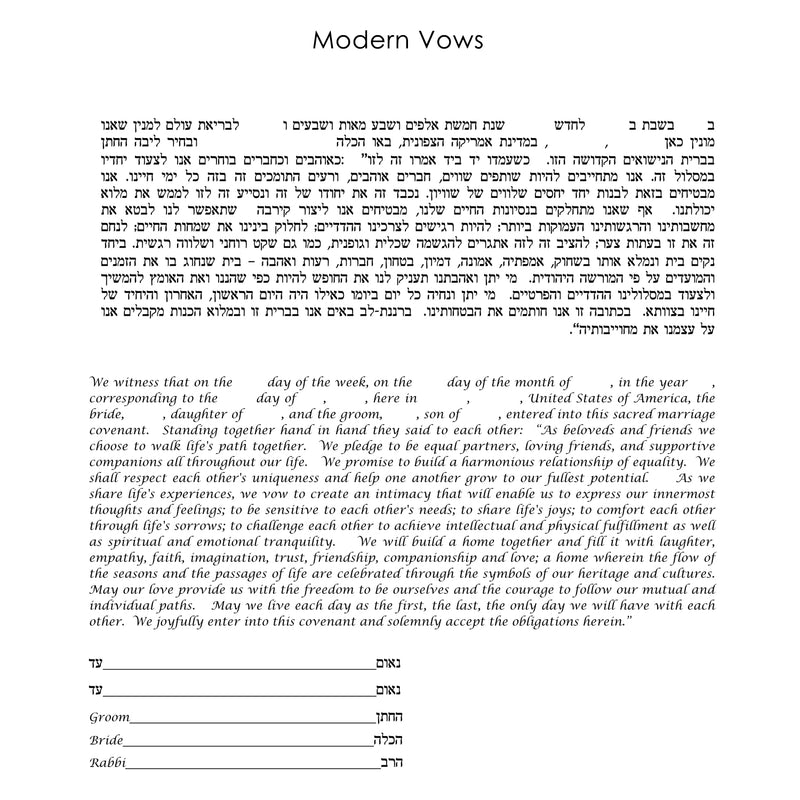 Nishima Kaplan - Modern Vows Text