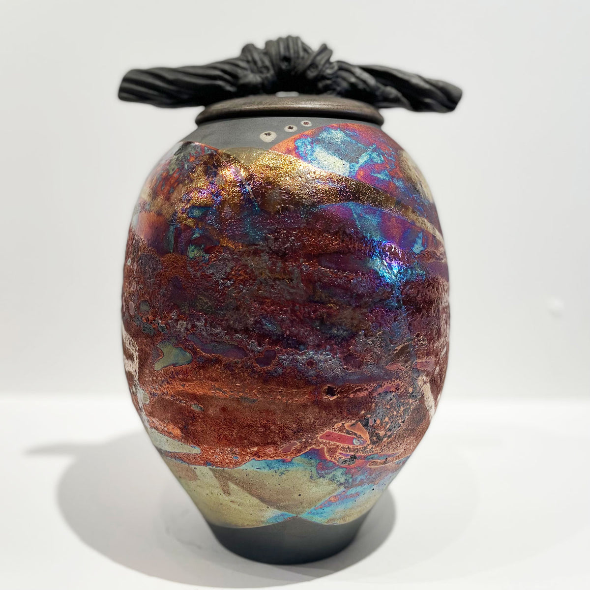 Shu-Chen Cheng - Large Luster Cover Jar, 7.5" x 7.5" x 13"