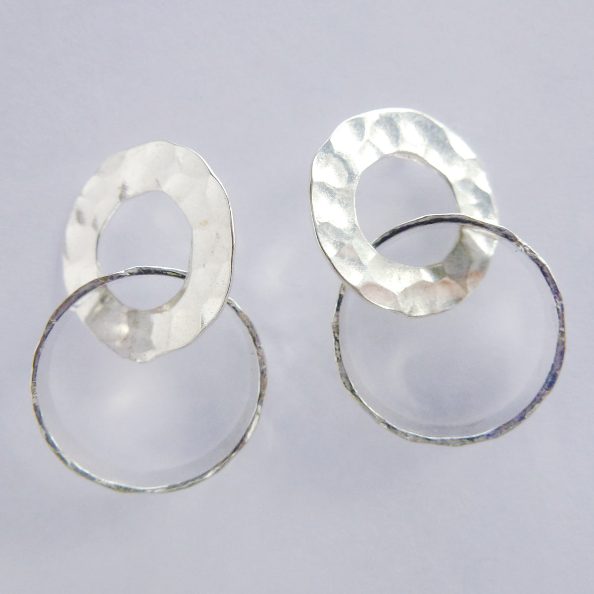Yair Stern - Silver Linked Rings Earrings