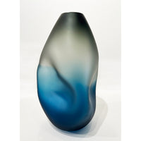 Tyler Archibald & Jesse Bromm - Blue Black 2-Tone Summit Vase Matte Finish, 13.5" x 8" x 8"