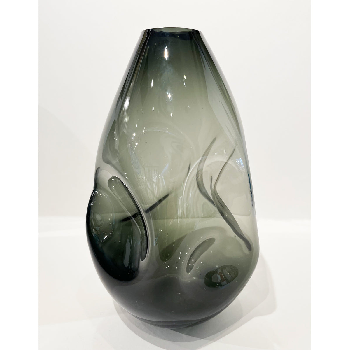 Tyler Archibald & Jesse Bromm - Smoke Grey Summit Vase Natural Finish, 13.5" x 8" x 8"