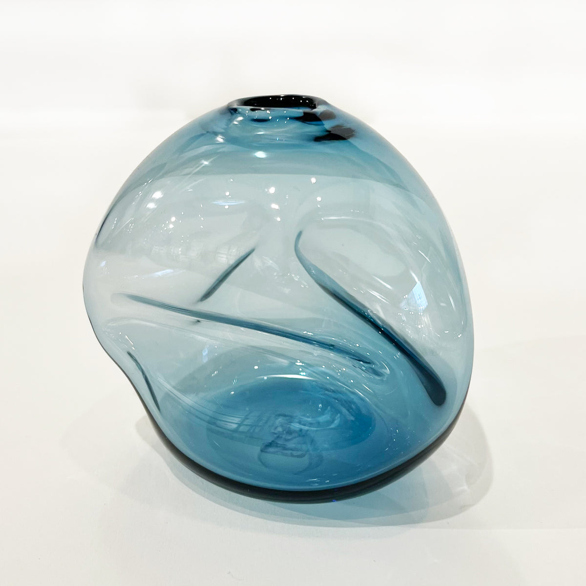 small Steel Blue Pebble Vase