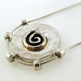 Circle with swirl necklace