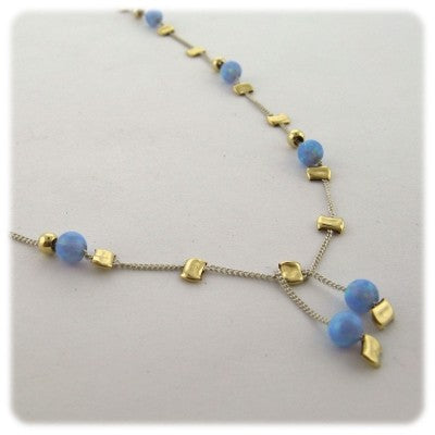 Yair Stern - Gold Blue Bead Necklace 